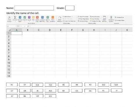 Microsoft Excel Cell Names