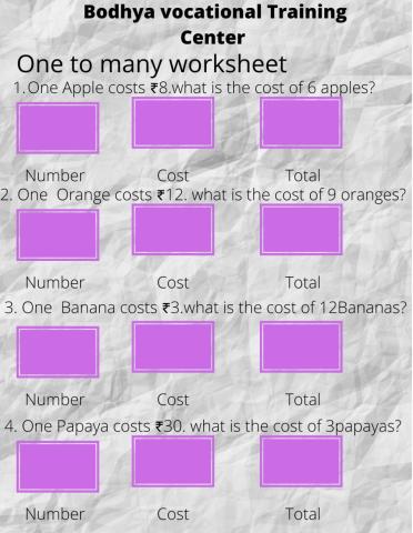 Money worksheet