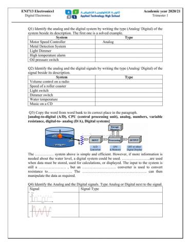 Electronics 1- T1-WS1