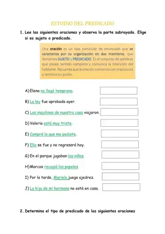 Sujeto y predicado
