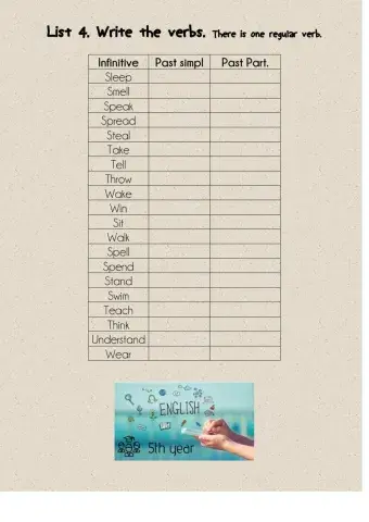 Lista de verbos irregulares 4