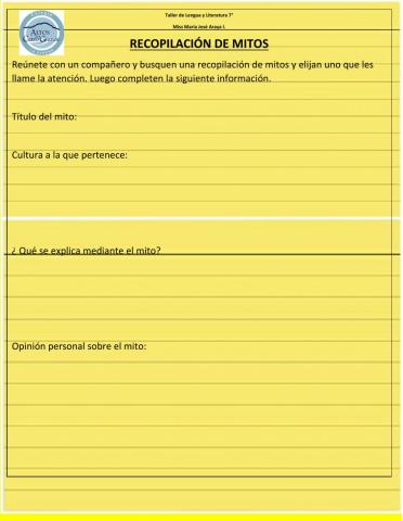 Ficha de recopilación de mitos