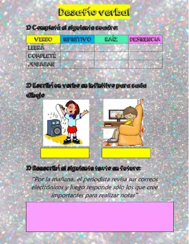 VERBOS: raíz y desinencia