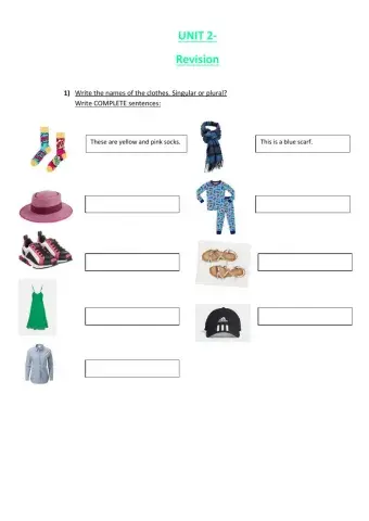 Clothes- Singular- plural- Colores