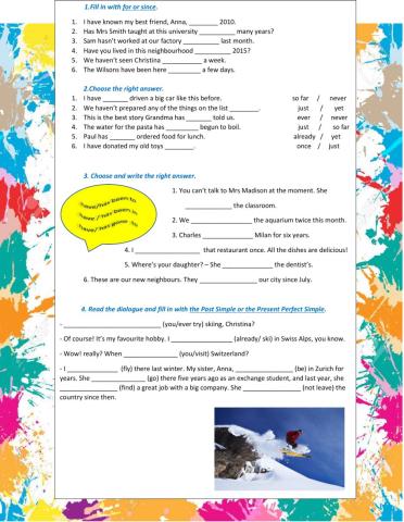 Present Perfect Simple & Past Simple