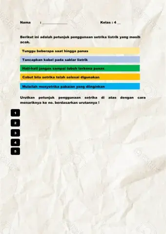 Teks Petunjuk Penggunaan Setrika