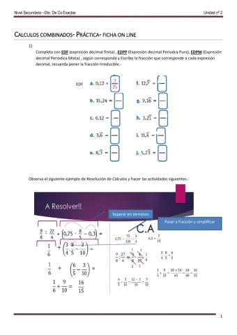 Cálculos combinados racionales