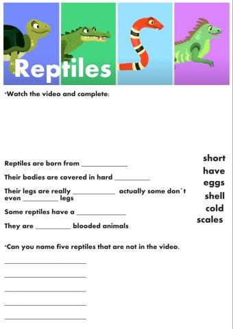 Reptiles listening activity