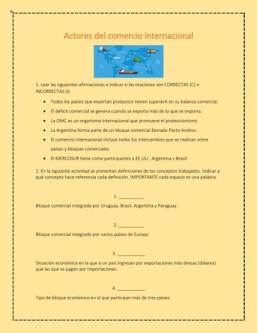 Actores del comercio internacional