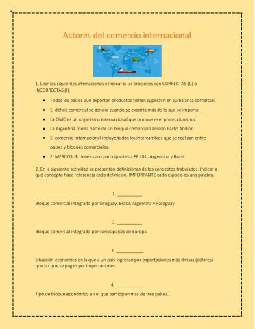 Actores del comercio internacional