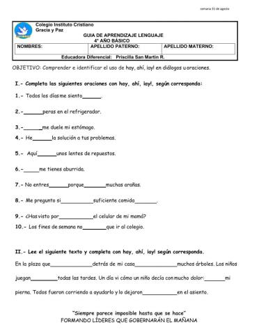 Guia uso de AY, AHI,HAY