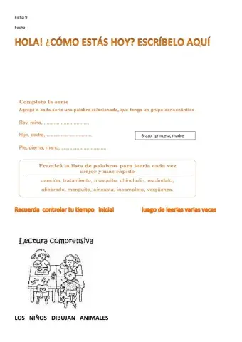 Comprensión lectora ficha 9.3