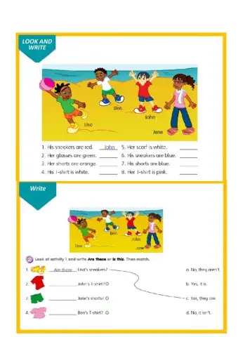 Clothes - Possesive adjectives