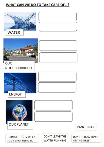 Taking care of our Planet.