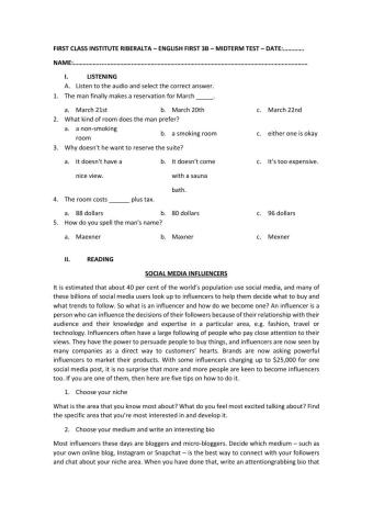 Level 3b midterm test