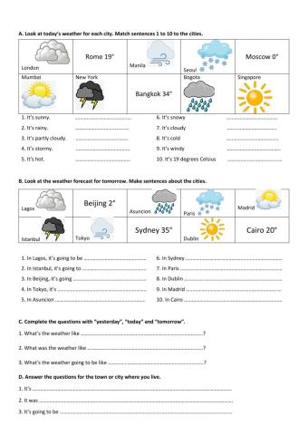 Weather worksheet