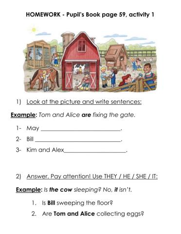 Present continuous - on the farm