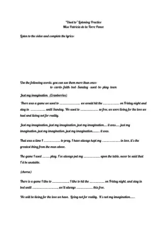 -Used to- Listening Activity