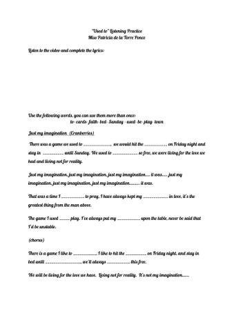 -Used to- Listening Activity