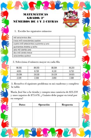 Números de 4 y 5 cifras