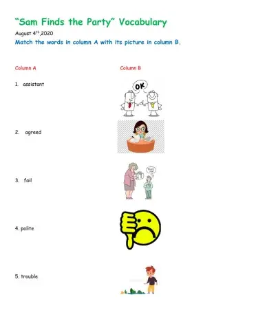 Vocabulary Worksheet Felipe