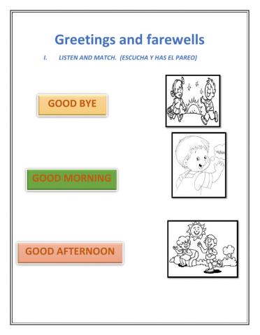 Greetings, farewells- commands