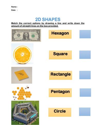 G2 Math worksheet (2D shapes)