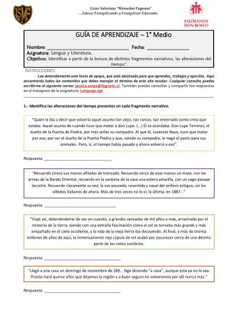 Guía de aprendizaje - Anacronías