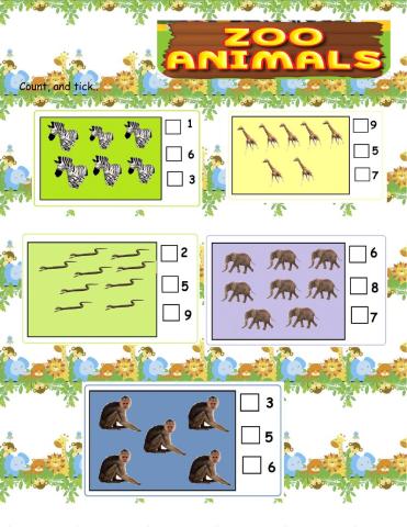 Zoo Animals and Numbers