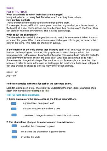 Read and answer question. Part 1-Page 102