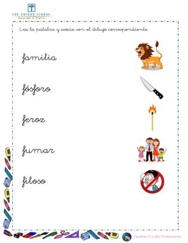 Asocie palabras con f