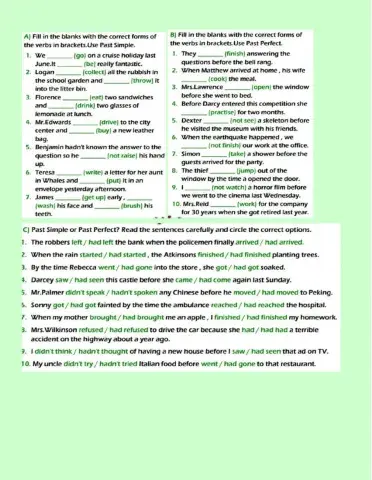 Past Perfect vs Past Simple