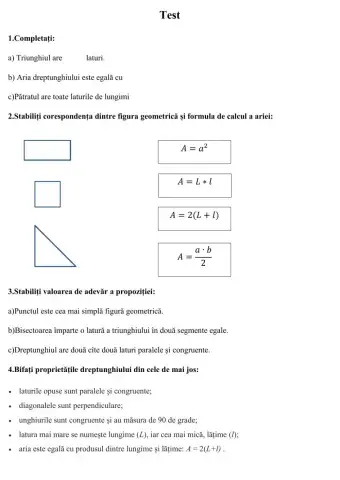 Test geometrie