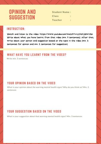 Opinion and Suggestion