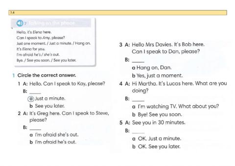 Talking on the phone - 3.4