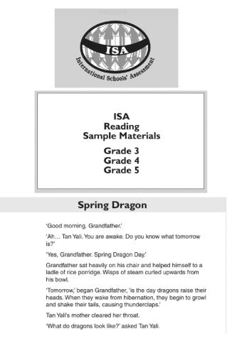 ISA Reading Grade3