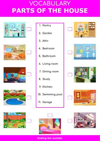 Parts of the house - finding the number