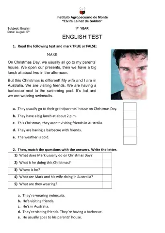 English exam 1st year