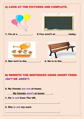 Complete the exercise A, B and C