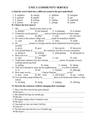 Grade 7 - Community Service