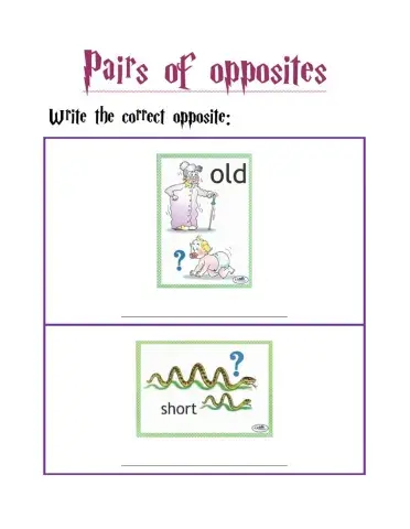 Pairs of opposites