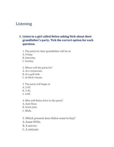 Listening about a party