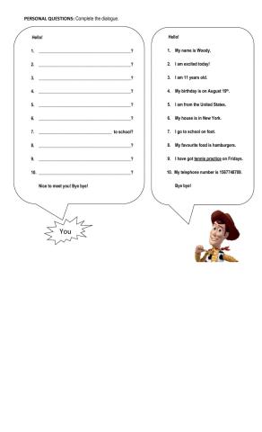 Complete the dialogue