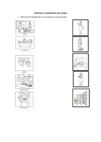 Ambientes y trabajadores del colegio