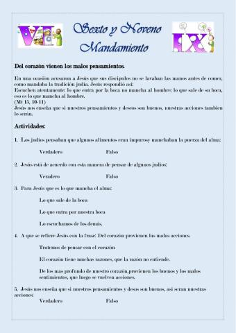 Sexto y Noveno Mandamiento