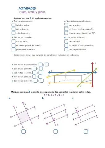 Punto recta plano ángulos