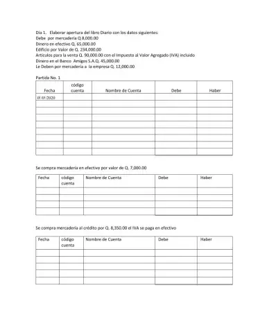 Ejercicio Libro Diario