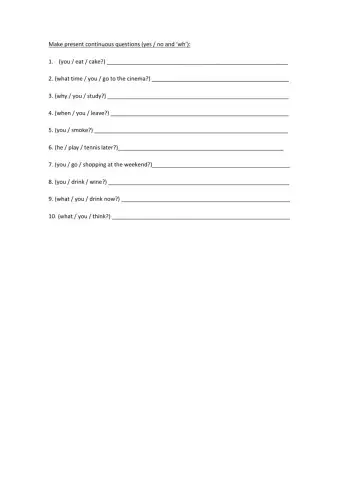 Present continuous questions