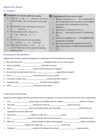 Revision Unit 2 Phases 3