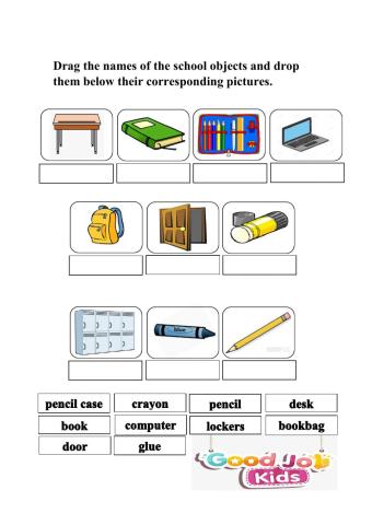School objects drag and drop